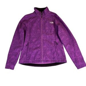 The North Face Apex Bionic Women's Softshell Jacket Purple Leaf Print Size Large